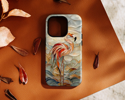 Flamingo Stained Glass Design iPhone Case