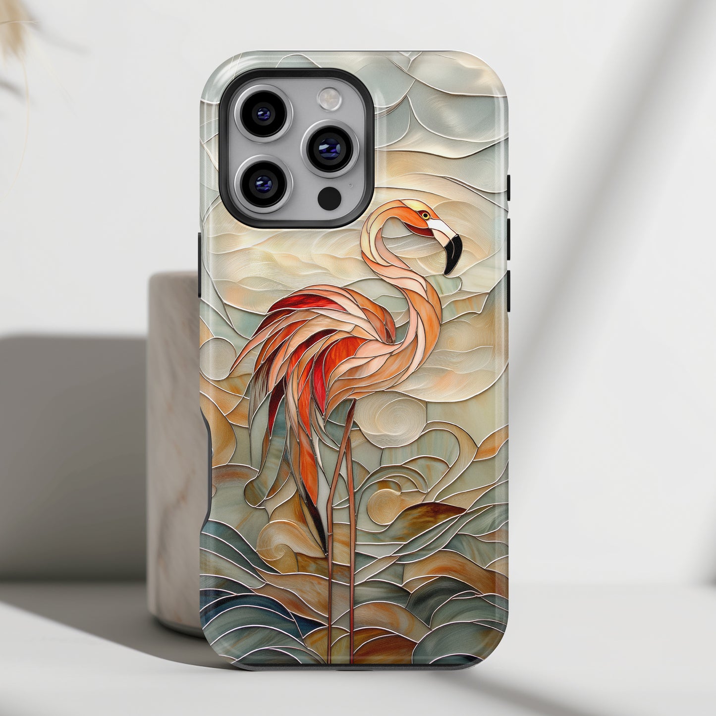 Flamingo Stained Glass Design iPhone Case