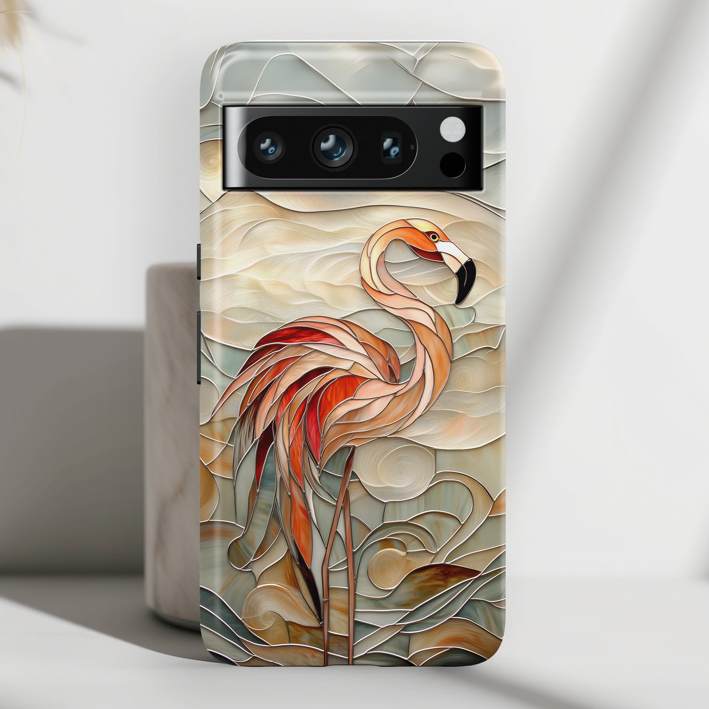 Flamingo Stained Glass Design Google Pixel Phone Case