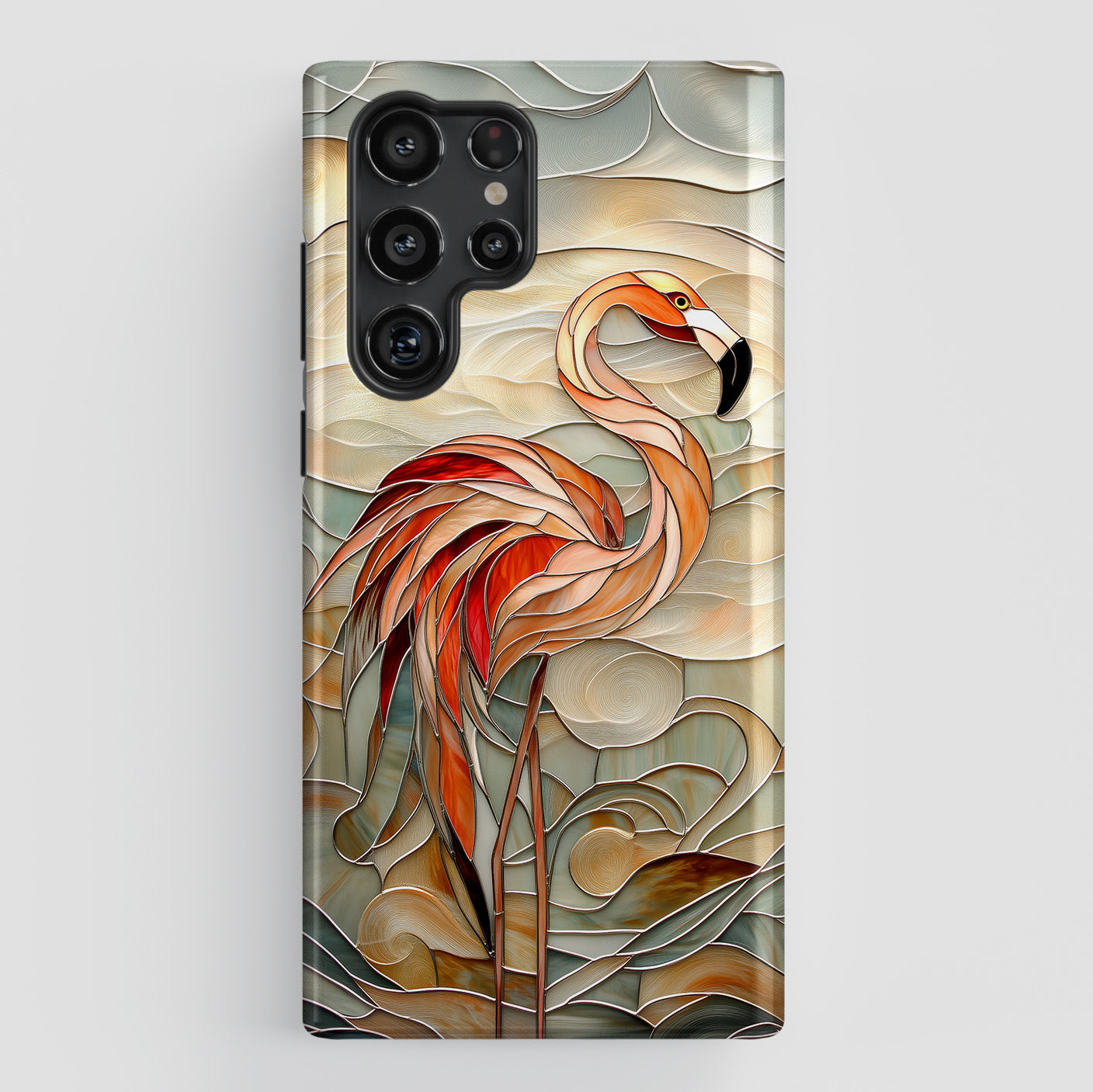 Flamingo Stained Glass Design Samsung Phone Case