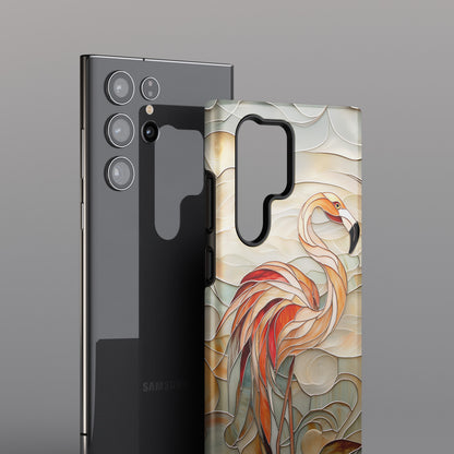 Flamingo Stained Glass Design Samsung Phone Case