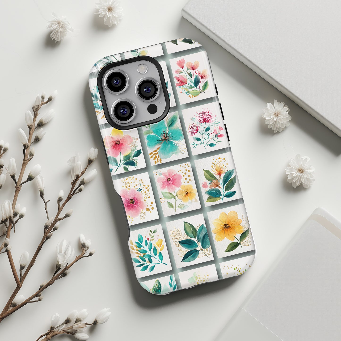 Floral Mosaic Design iPhone Case