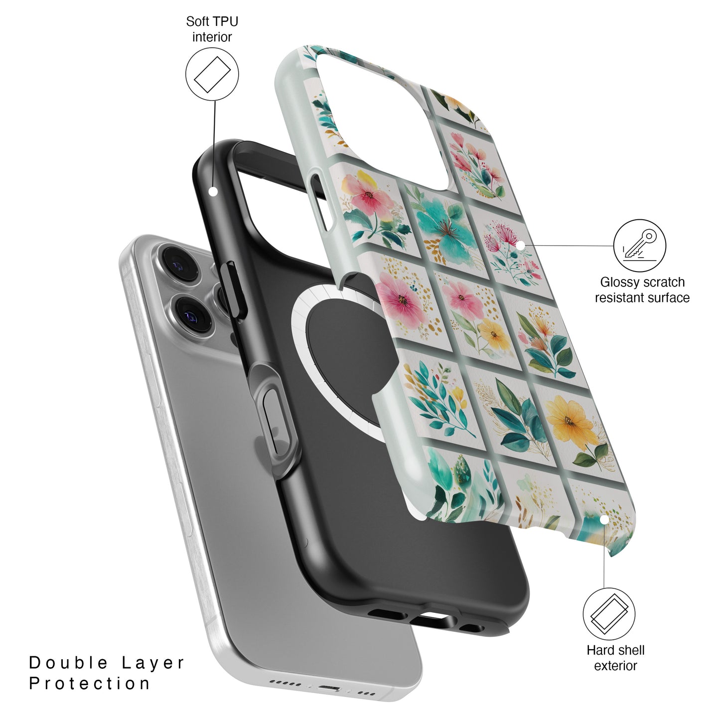 Floral Mosaic Design iPhone Case