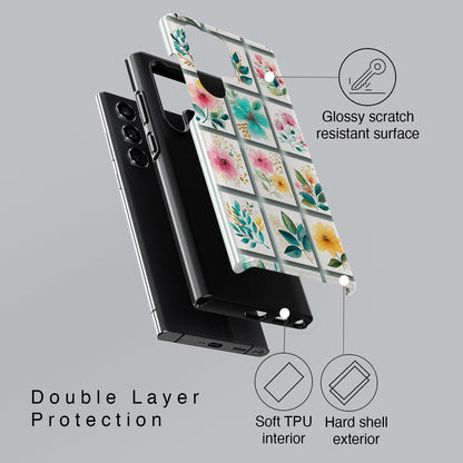 Floral Mosaic Design Phone Case for Galaxy S series Phones