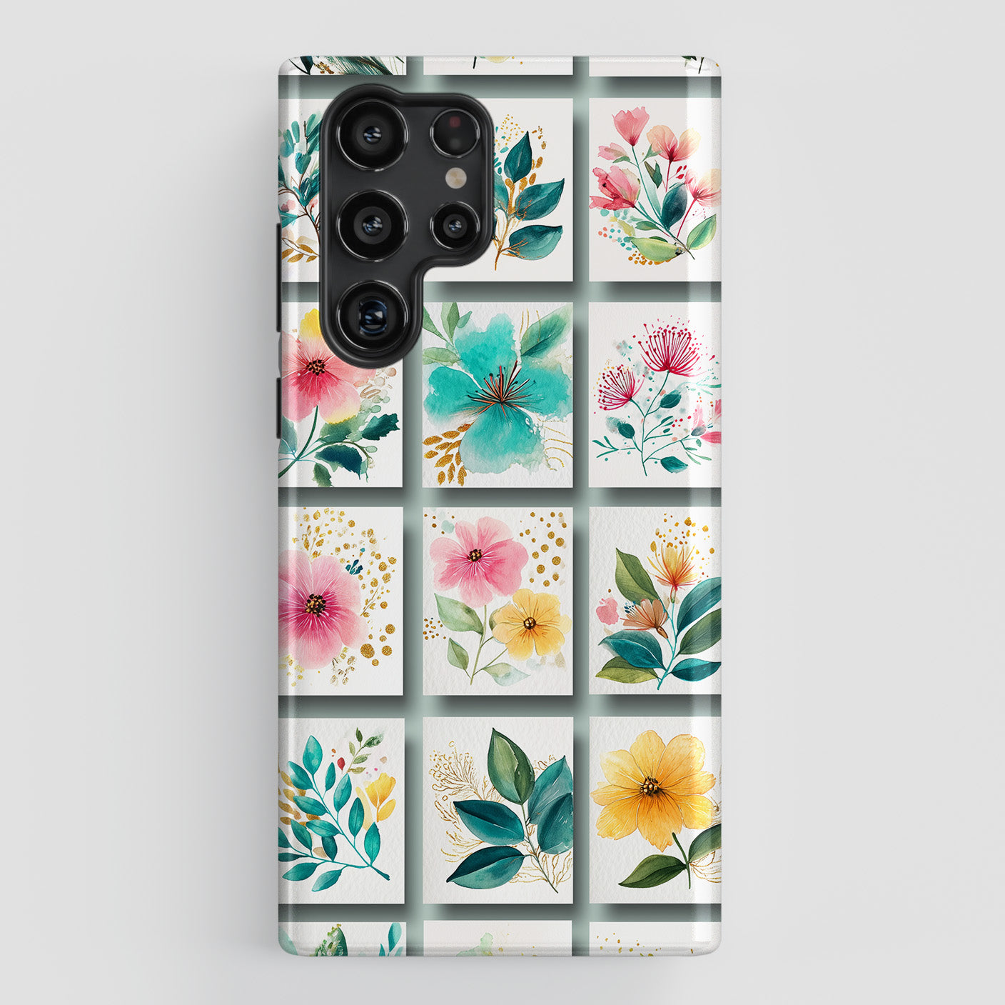 Floral Mosaic Design Phone Case for Galaxy S series Phones