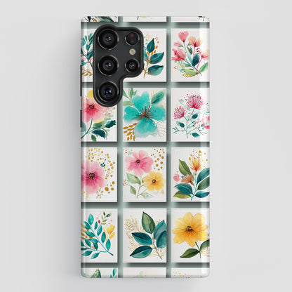 Floral Mosaic Design Phone Case for Galaxy S series Phones