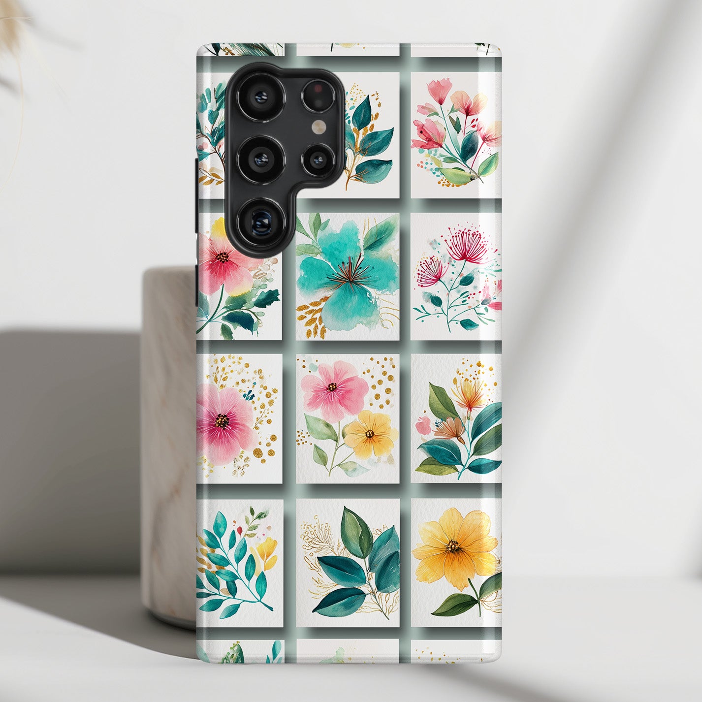 Floral Mosaic Design Phone Case for Galaxy S series Phones