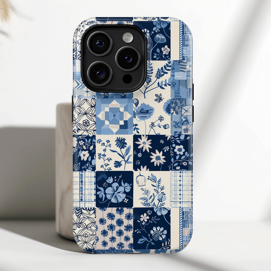Floral Quilt Patchwork Design iPhone Case