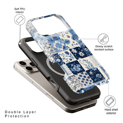 Floral Quilt Patchwork Design iPhone Case