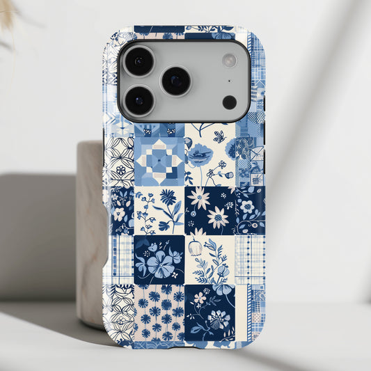 Floral Quilt Patchwork Design iPhone Case