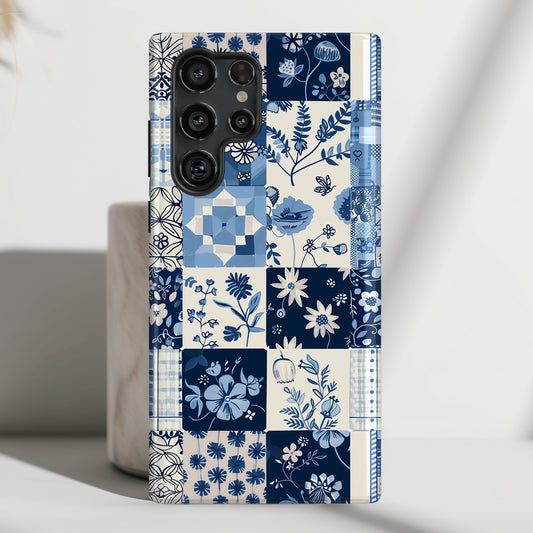 Floral Quilt Patchwork Design Case for Galaxy S series Phones