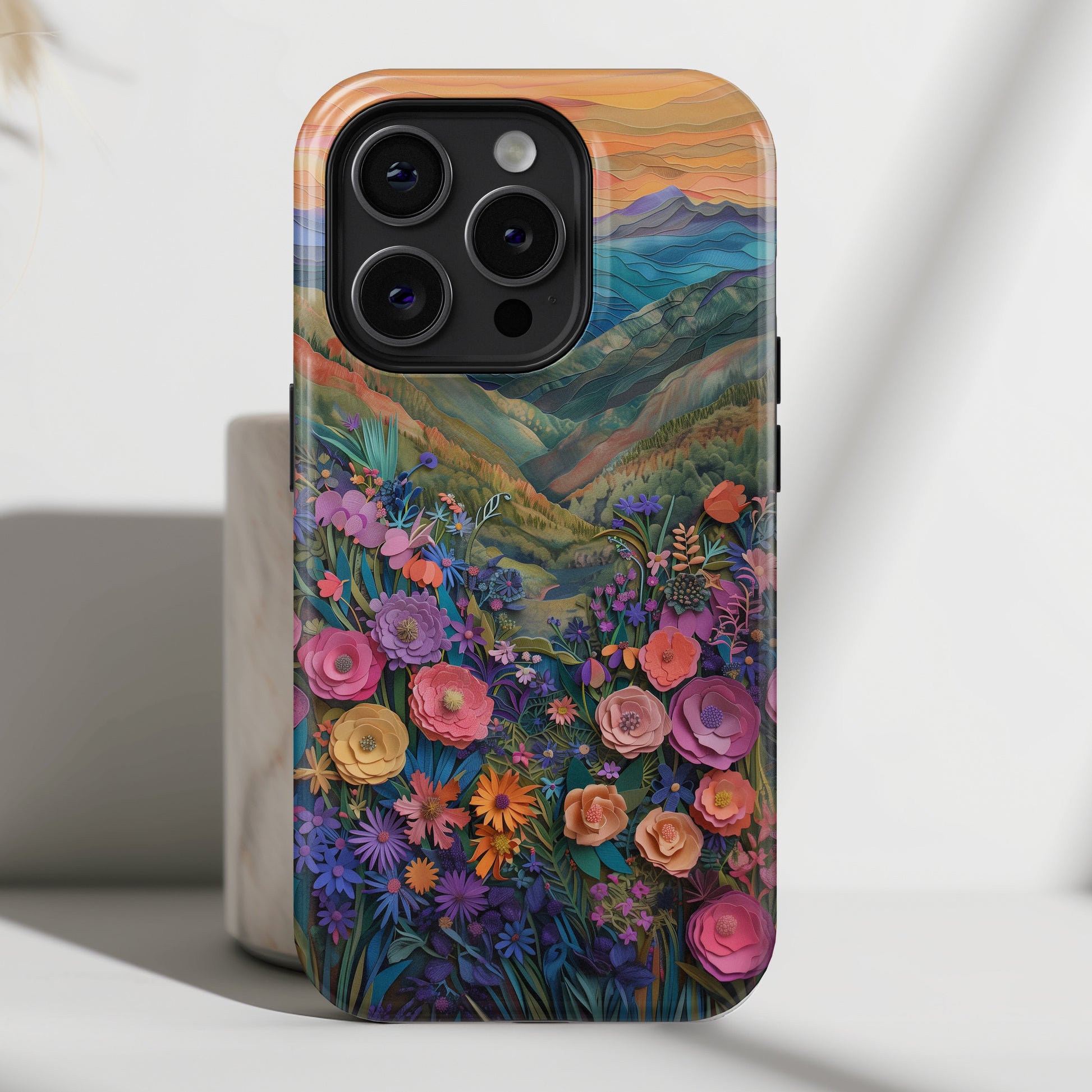 Flower Blossom Mountain Landscape Design iPhone Case Flower Blossom Mountain Landscape Design iPhone Case