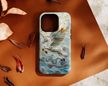 Flying Unicorn Abstract Art Design iPhone Case