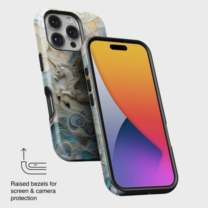 Flying Unicorn Abstract Art Design iPhone Case