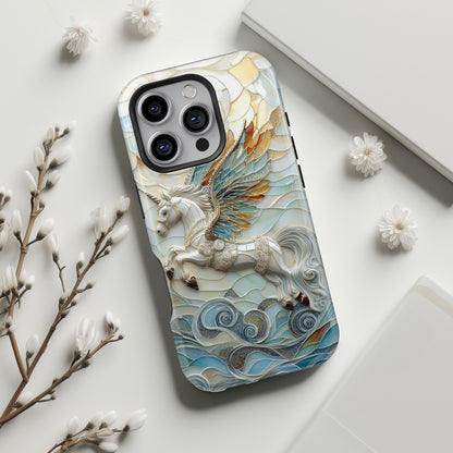 Flying Unicorn Abstract Art Design iPhone Case