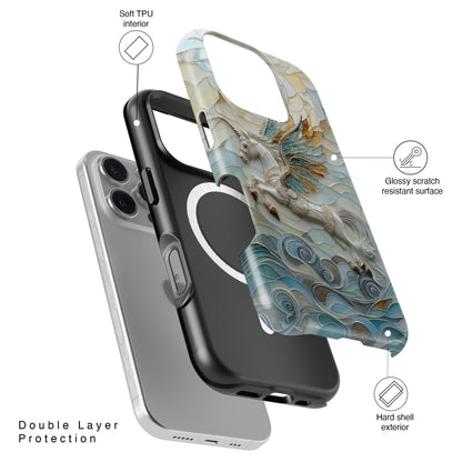 Flying Unicorn Abstract Art Design iPhone Case