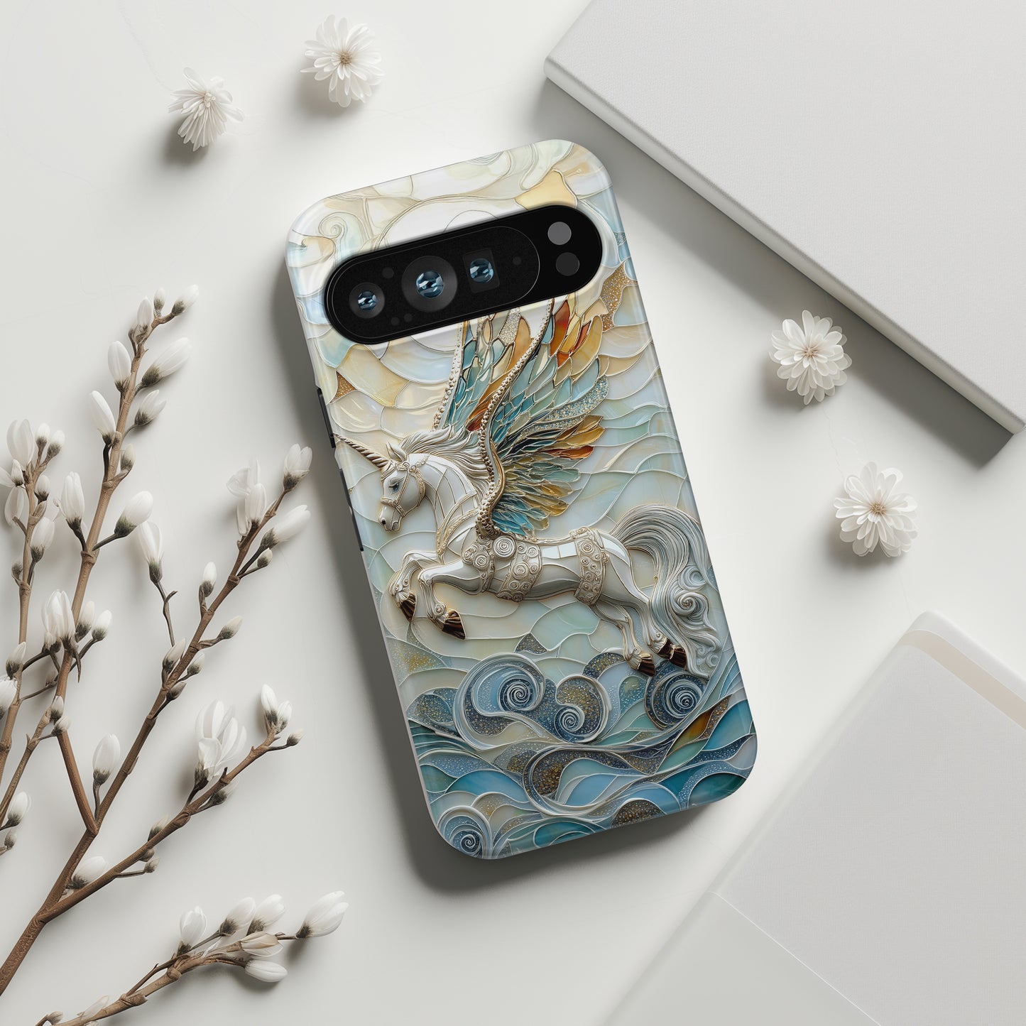 Flying Unicorn Abstract Art Design Phone Case for Google Pixel