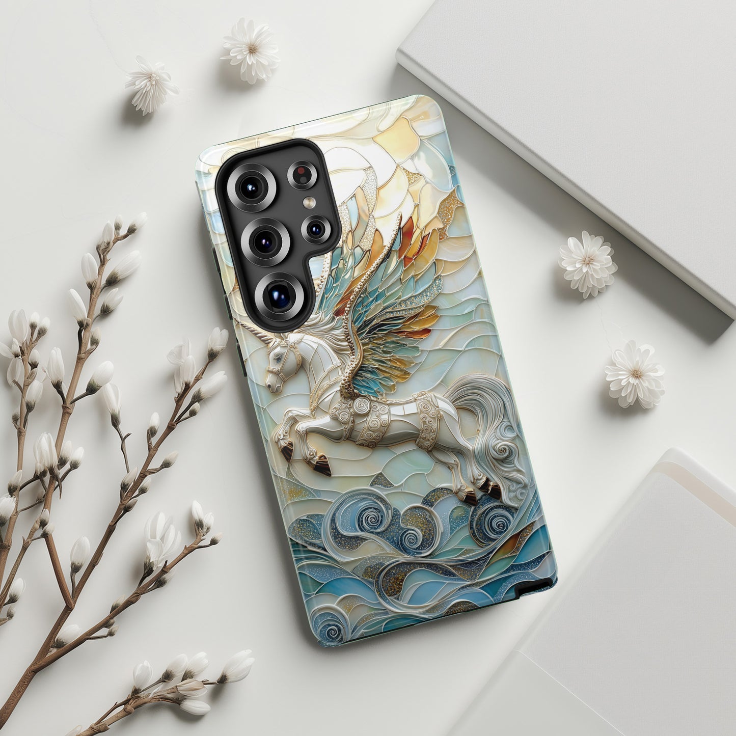 Flying Unicorn Abstract Art Design Phone Case for Galaxy S series Phones