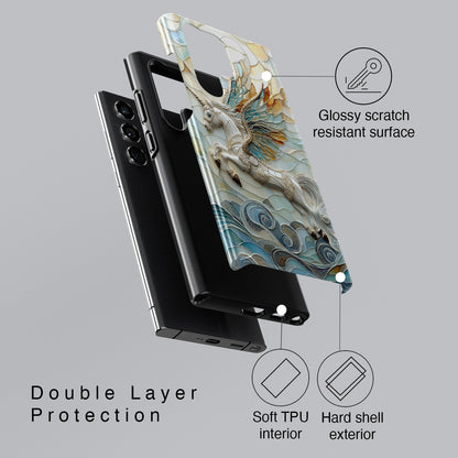 Flying Unicorn Abstract Art Design Phone Case for Galaxy S series Phones