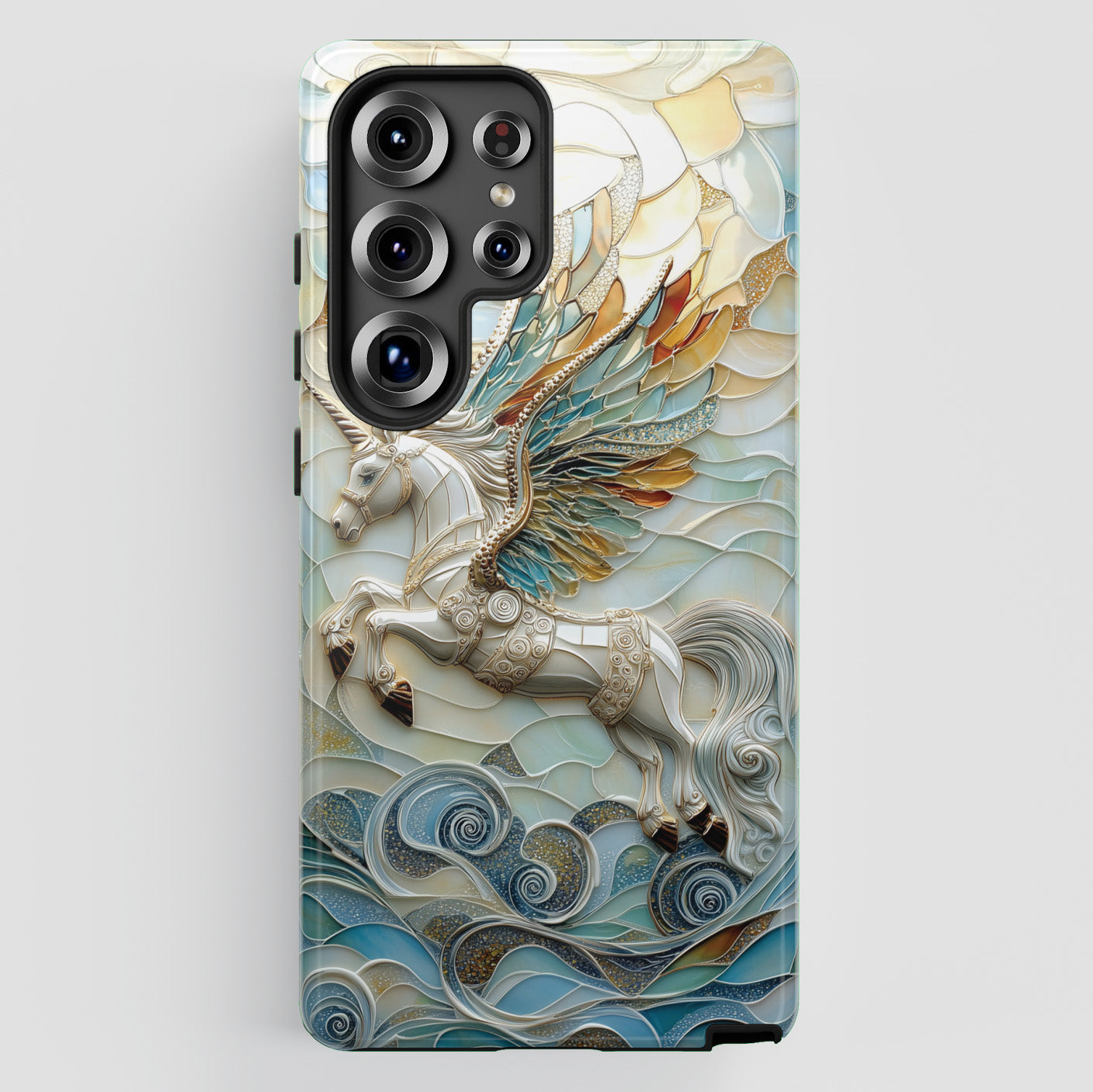 Flying Unicorn Abstract Art Design Phone Case for Galaxy S series Phones