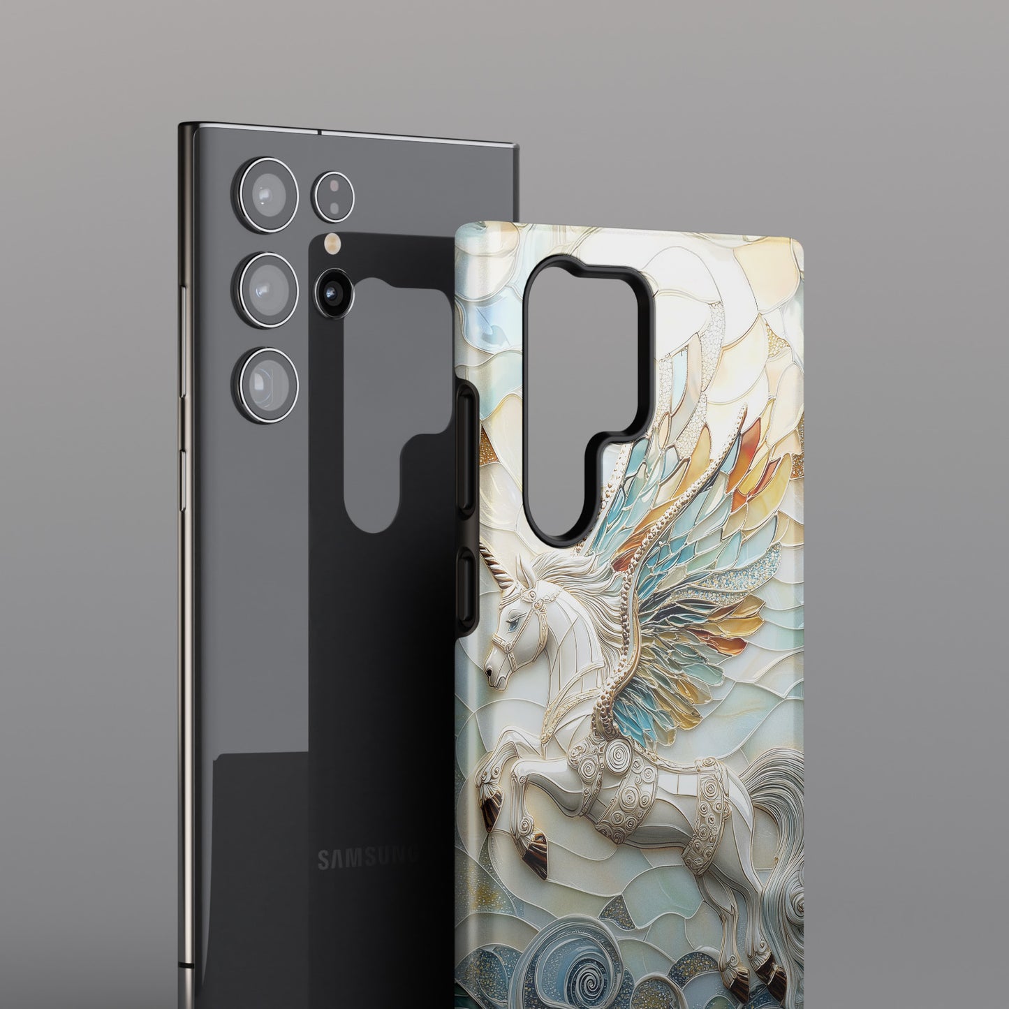 Flying Unicorn Abstract Art Design Phone Case for Galaxy S series Phones
