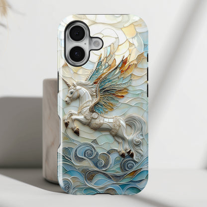 Flying Unicorn Abstract Art Design iPhone Case
