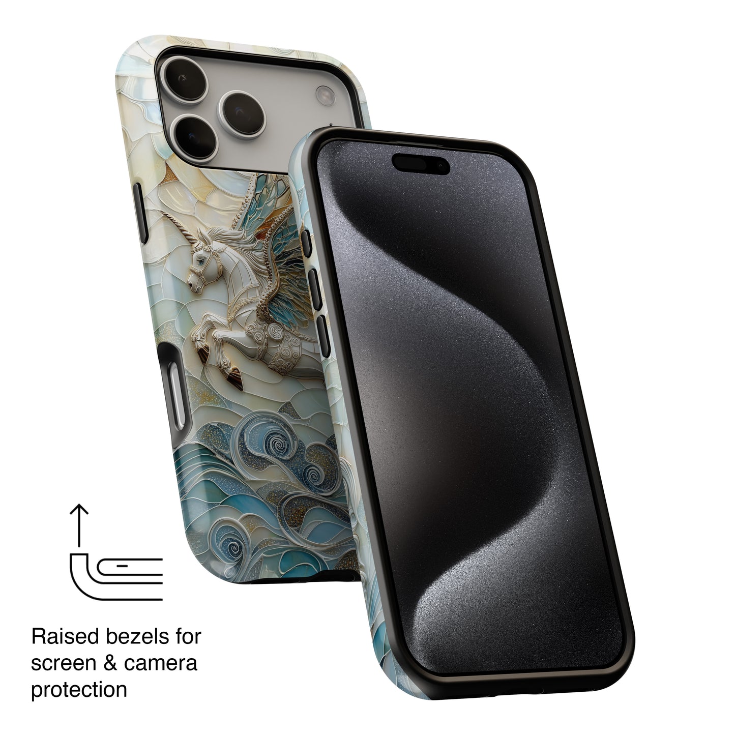 Flying Unicorn Abstract Art Design iPhone Case
