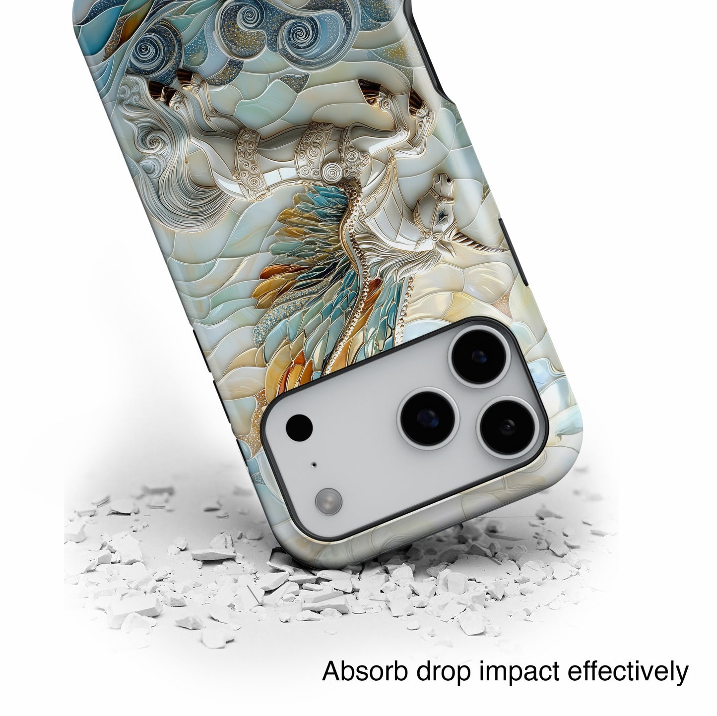 Flying Unicorn Abstract Art Design iPhone Case