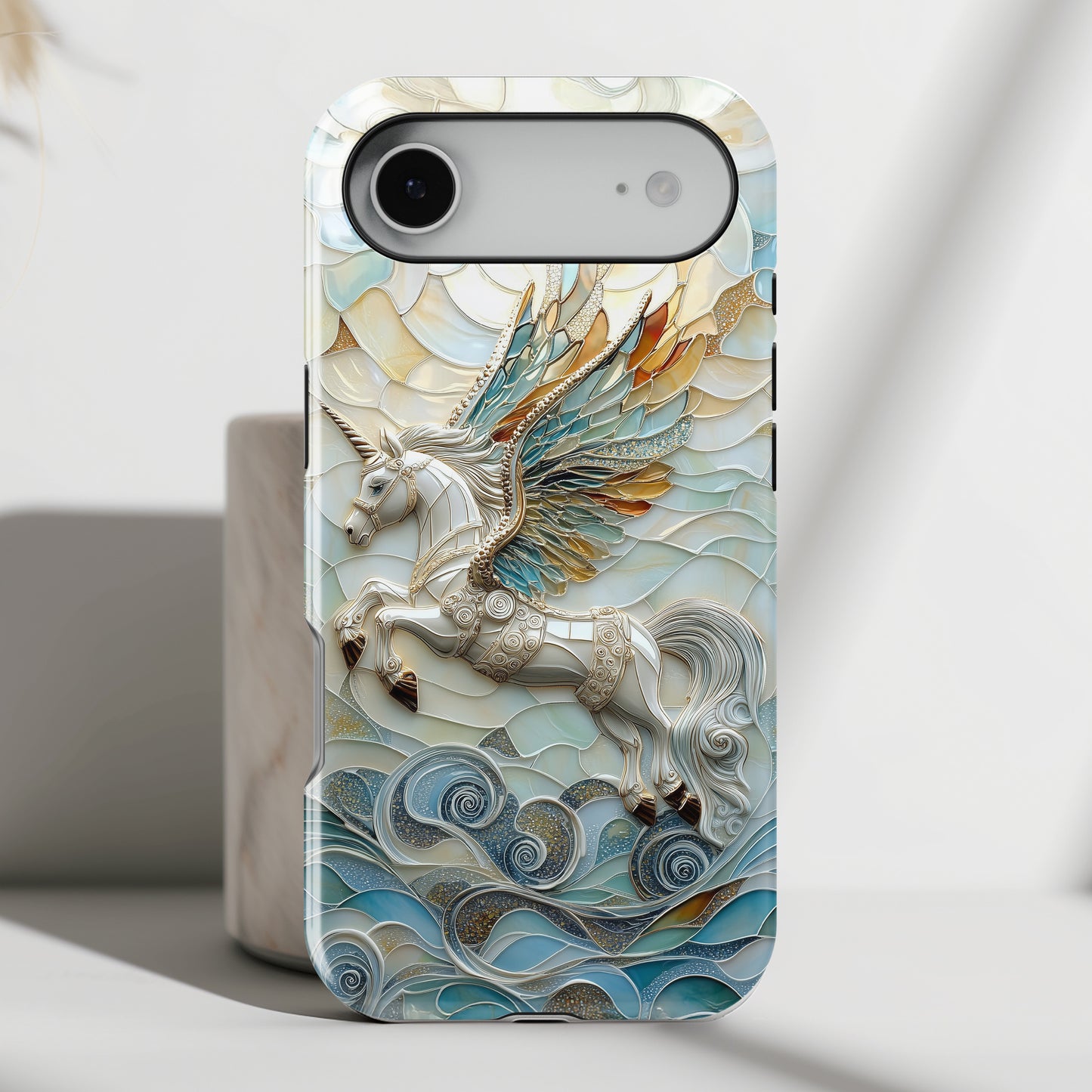 Flying Unicorn Abstract Art Design iPhone Case