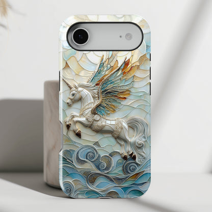 Flying Unicorn Abstract Art Design iPhone Case