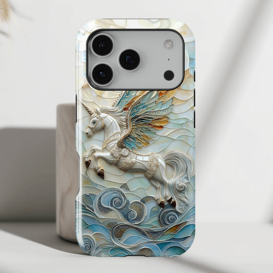 Flying Unicorn Abstract Art Design iPhone Case