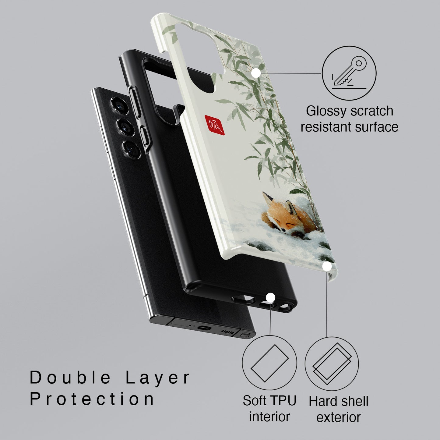 Fox & Frost Design Phone Case for Galaxy S series Phones