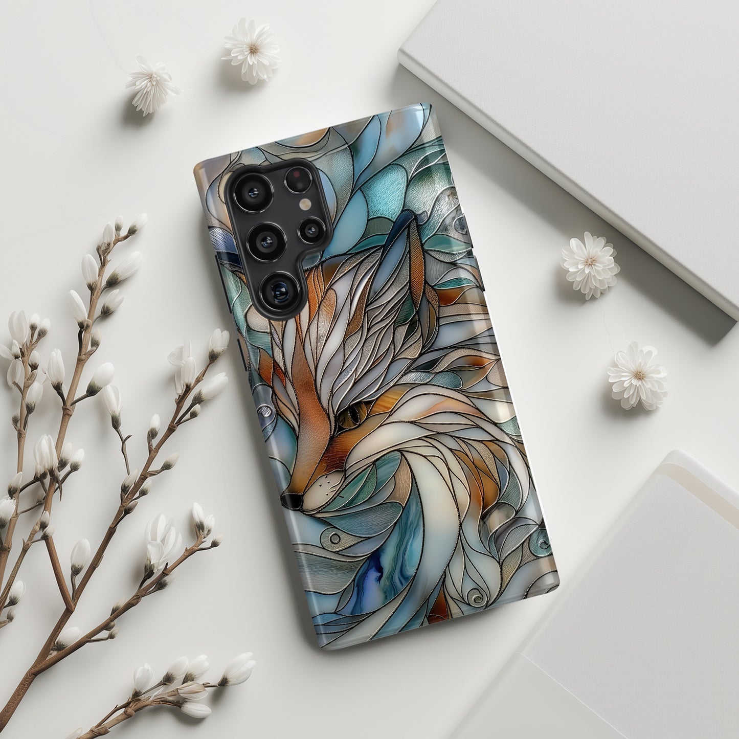 Fox Stained Glass Design Samsung Phone Case