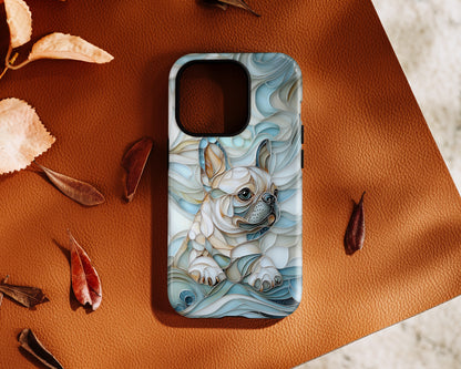 Frenchie Puppy Stained Glass Art iPhone Case