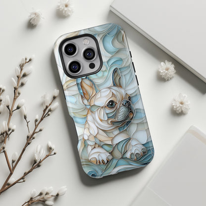 Frenchie Puppy Stained Glass Art iPhone Case