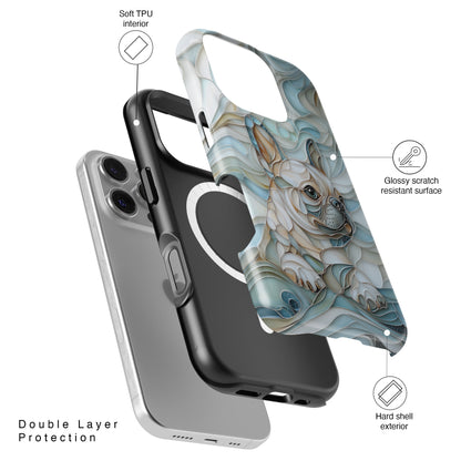 Frenchie Puppy Stained Glass Art iPhone Case