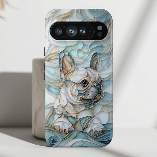 Frenchie Puppy Stained Glass Art Design Phone Case for Google Pixel
