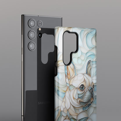 Frenchie Puppy Stained Glass Art Design Phone Case for Galaxy S series Phones