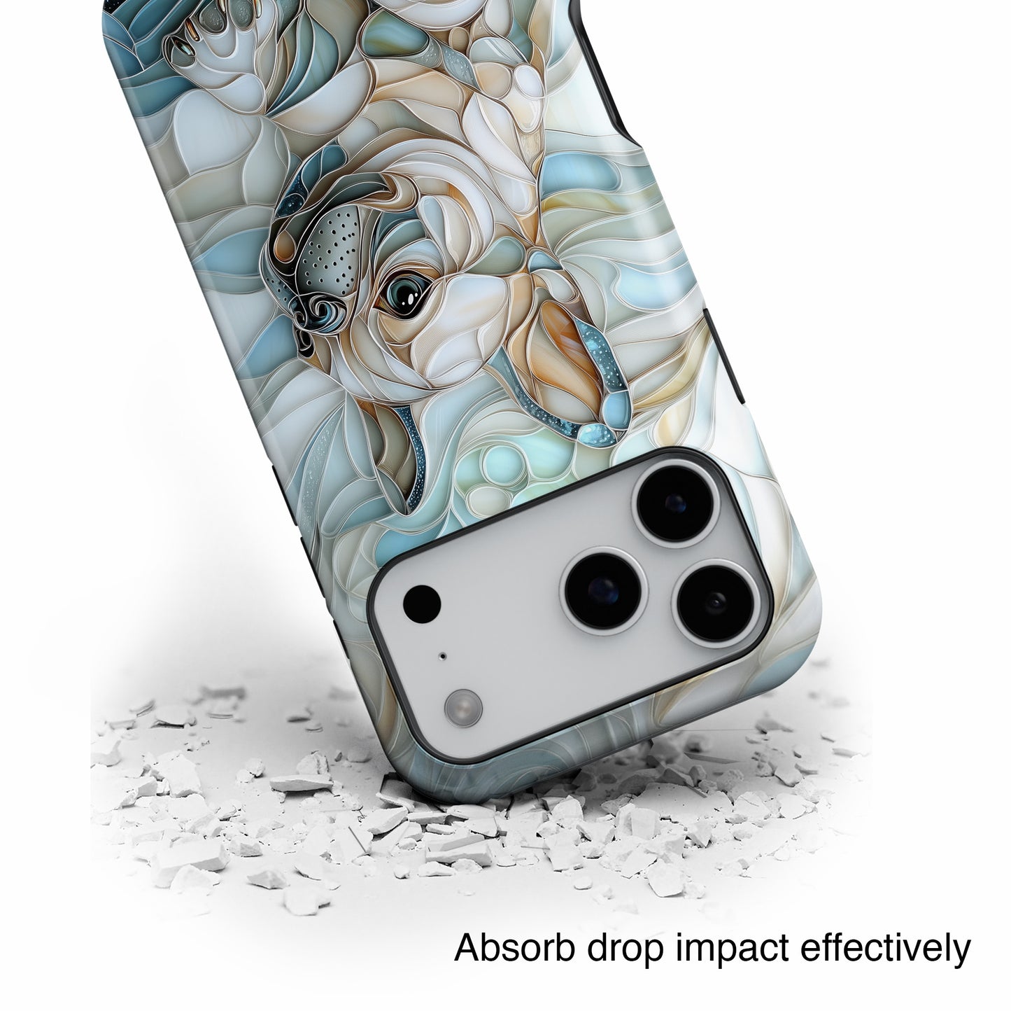 Frenchie Puppy Stained Glass Art iPhone Case