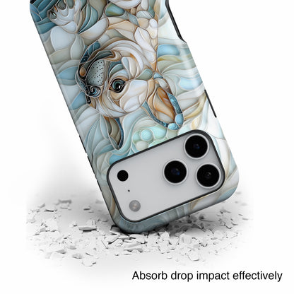 Frenchie Puppy Stained Glass Art iPhone Case