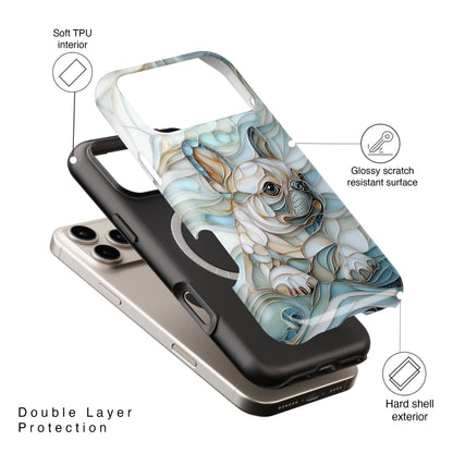 Frenchie Puppy Stained Glass Art iPhone Case