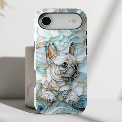 Frenchie Puppy Stained Glass Art iPhone Case