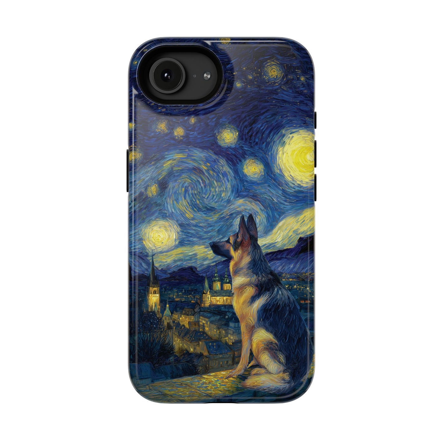 Barky Night (German Shepherd) Design iPhone Case