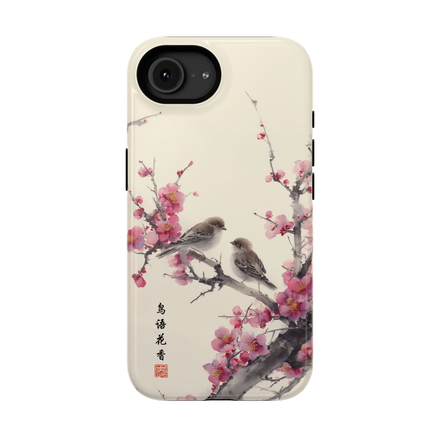 The Sweeping Blossom – Ink Wash Botanical Design iPhone Case