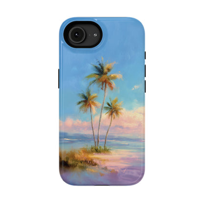The Golden Hour Canvas – Painted Palm Design iPhone Case