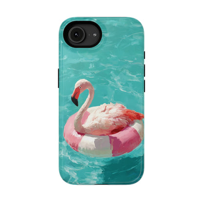 Out of Office Mode - The Poolside Flamingo Impressionist Summer Design iPhone Case