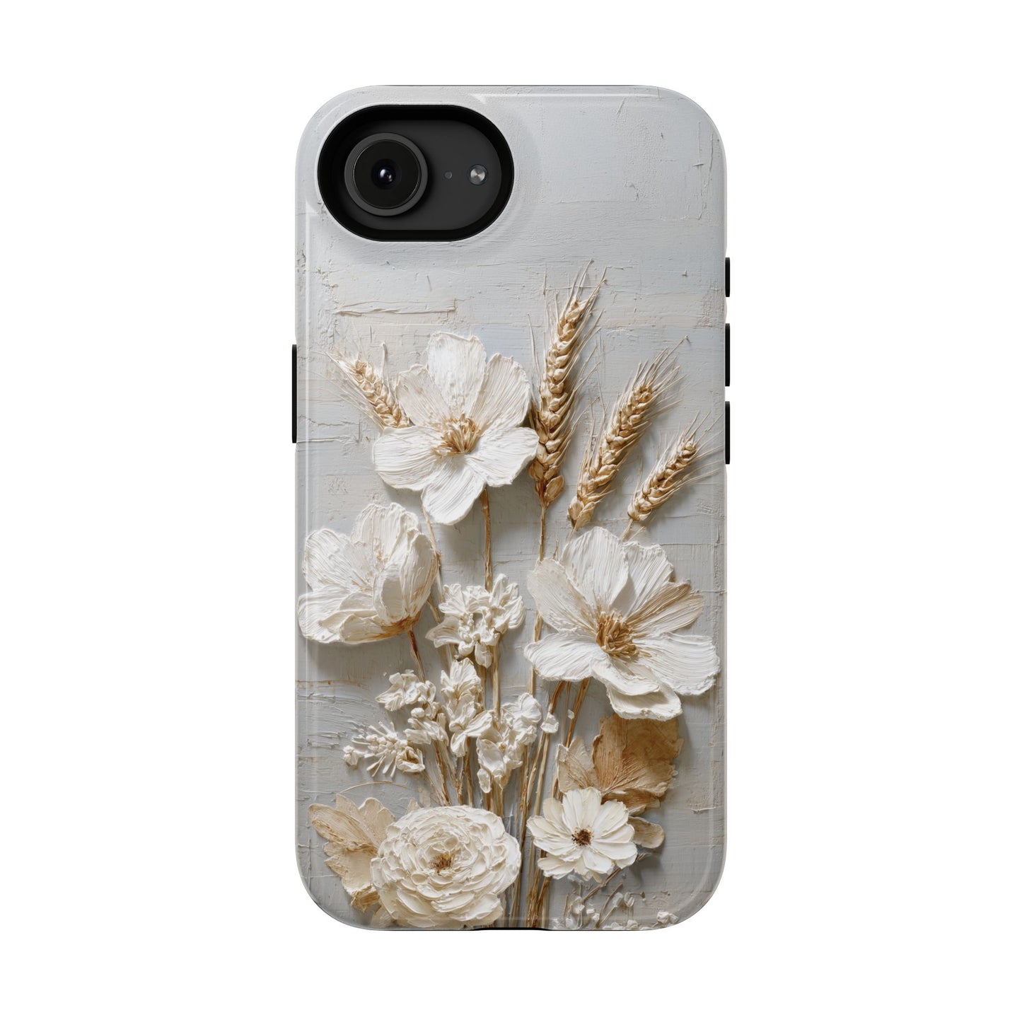 The Refined Meadow – 3D Impasto Botanical Design iPhone Case