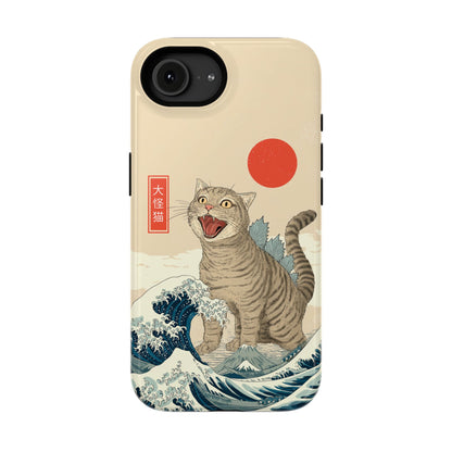 The Roaring Neko – Ukiyo-e Parody Design iPhone Case