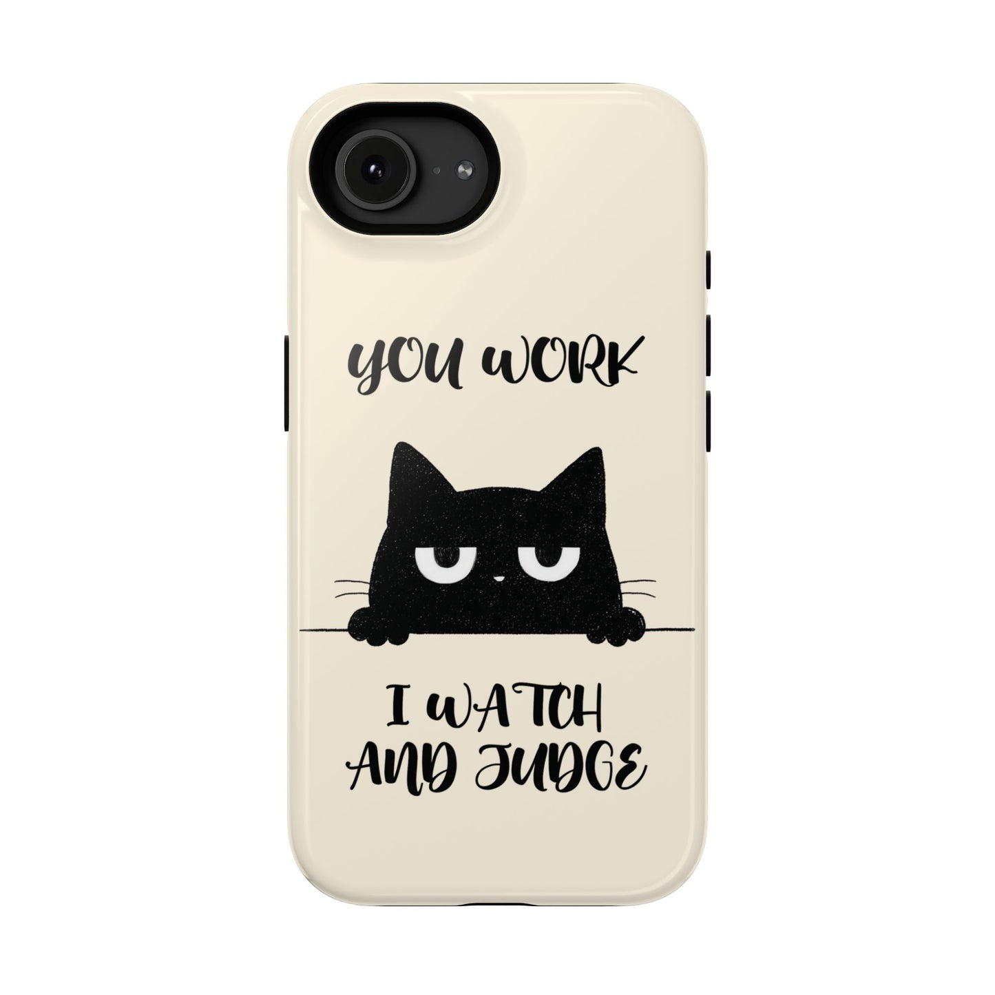 The Judgy Supervisor – Funny Black Cat Design iPhone Case