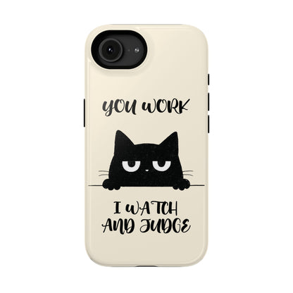 The Judgy Supervisor – Funny Black Cat Design iPhone Case